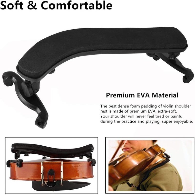SUEWIO Violin Shoulder Rest for 1/2 & 1/4 Size, Adjustable Violin Shoulder Rest for Kids Beginners with Comfortable Foam Pad & Height Adjustable Feet - Image 3