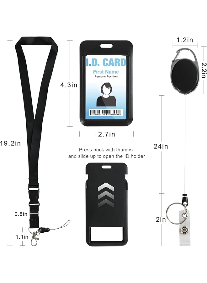 erorex Retractable Id Badge Holder With Breakaway Lanyard Heavy Duty Badge Reel Detachable Keychain Cruise Ship Cards Holder For Nurse Officer Teacher Security Staff Women Men  - Image 2