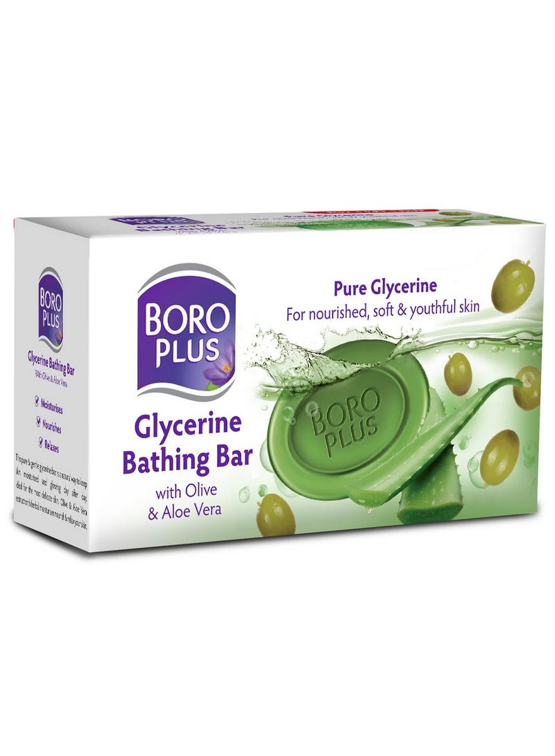 BOROPLUS Glycerine Bathing Bar With Olive & Aloe Vera 125 G - Image 1