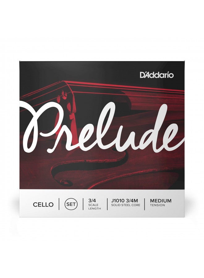 D'Addario DAddario J1010 Prelude Cello String Set, 3/4 Scale Medium Tension (1 Set) Solid Steel Core, Warm Tone, Economical, Durable Educators Choice for Student Strings Sealed Pouch Prevents Corrosion - Image 2