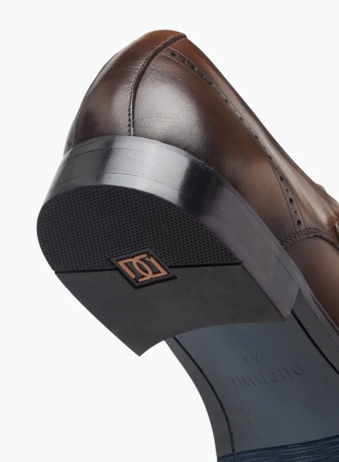 DUCHINI Men's Solid Slip-On Monk Shoes
