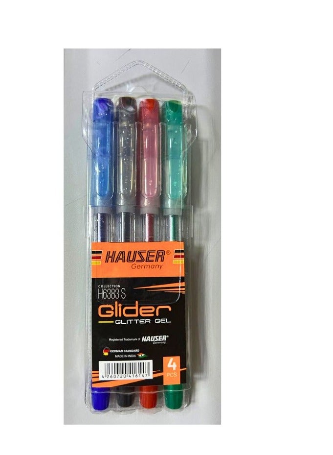 4-Pieces Glider Glitter Gel Pen Multicolor