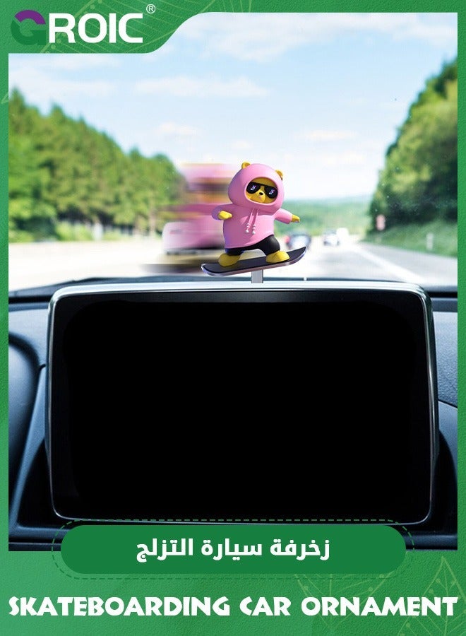 GROIC Skateboarding Bear Car Ornament,Funny Skater Dashboard Decorations for Mirror Interior Decors,Car Ornament - Image 5