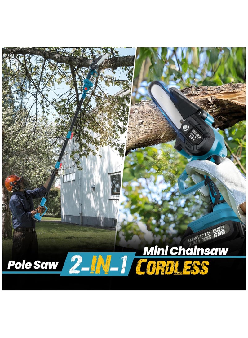 ZLH HITY Electric Pole Pruning Shears, Cordless Electric Pruning Shears Secateurs Brushless Portable Pruner, 2.0Ah Li-ion Battery Powered Garden Scissors with SK5 Blades & Angle Adjustment - Image 3