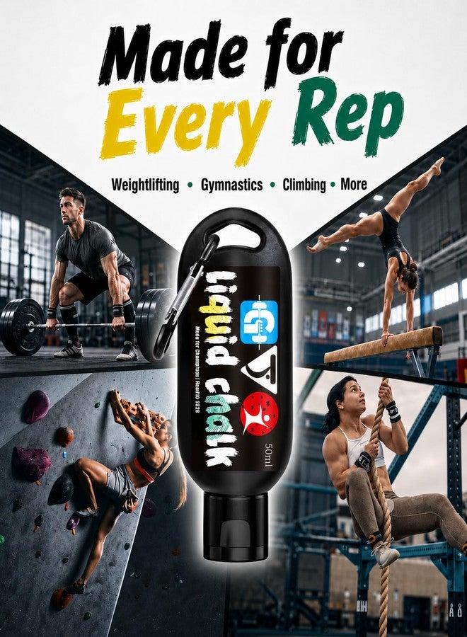 GJQ Liquid Chalk Mess-Free Gym Chalk 7’s Quick-Drying for Weightlifting, Gymnastics, Rock Climbing, Pole Dancing Sweat Resistant and Long Lasting for Stronger Hand (2 * 1.69OZ) - Image 2