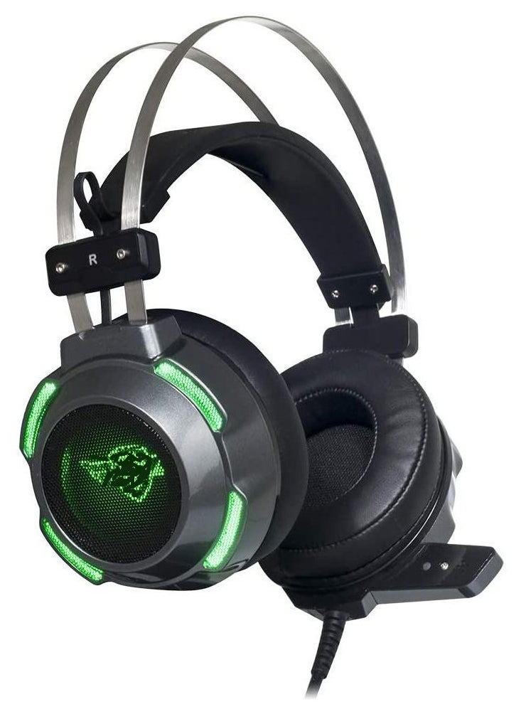 Techno Zone - K39 USB Gaming Headset RGB 7.1 Virtual Surround Sound - Dual 50mm Drivers  - DEEP BASS - Noise Reduction mic - In Body Control  For PC | Silver - Image 1