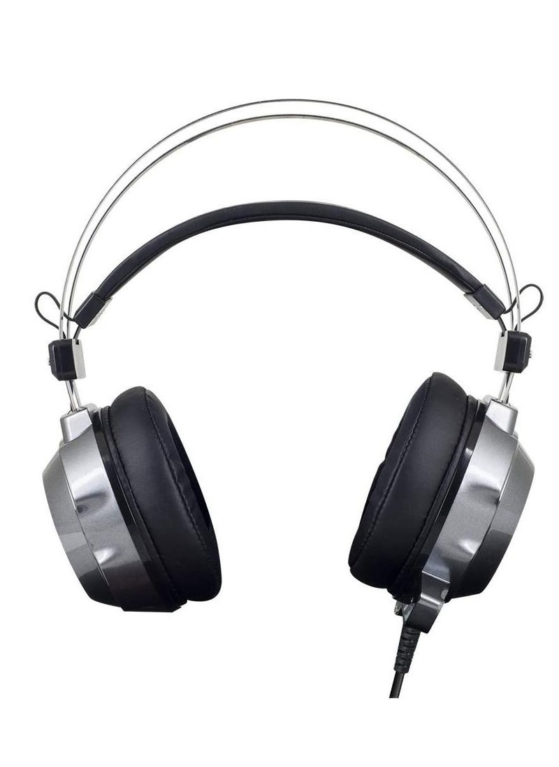 Techno Zone - K39 USB Gaming Headset RGB 7.1 Virtual Surround Sound - Dual 50mm Drivers  - DEEP BASS - Noise Reduction mic - In Body Control  For PC | Silver - Image 1