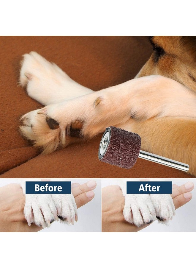 DonLeeving 26 Pack Nail Grinder for Dogs Replacement Kit Sanding Drum Set Grit Sand Bands Shank Rotary Tool Kit Pet Nail Smoother Dog Claw Care (80#/120#) - Image 4