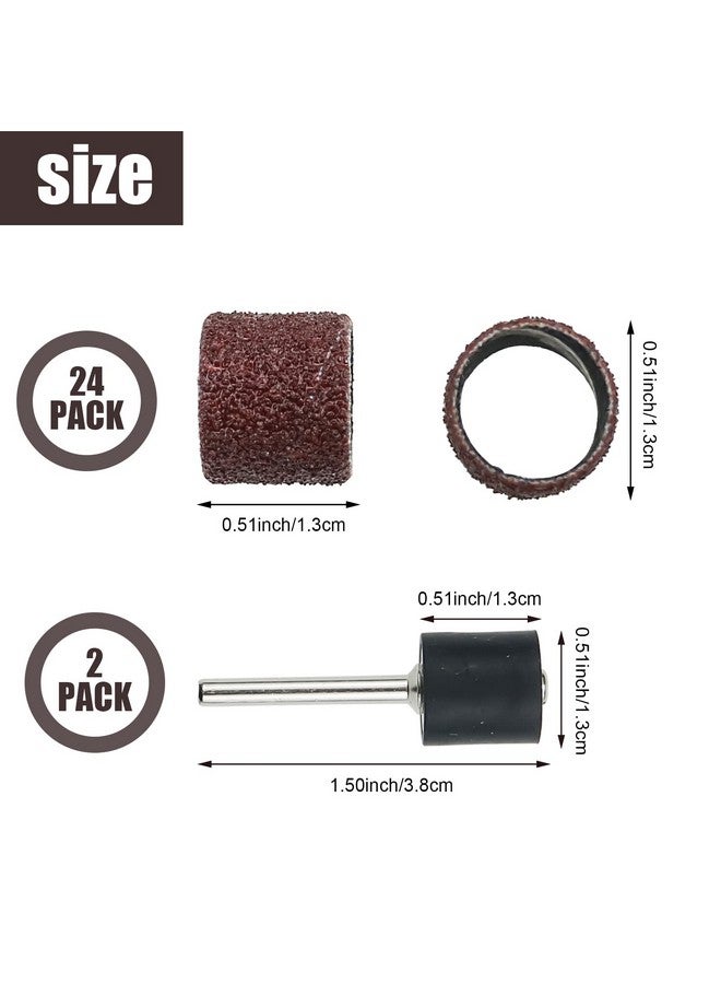 DonLeeving 26 Pack Nail Grinder for Dogs Replacement Kit Sanding Drum Set Grit Sand Bands Shank Rotary Tool Kit Pet Nail Smoother Dog Claw Care (80#/120#) - Image 2