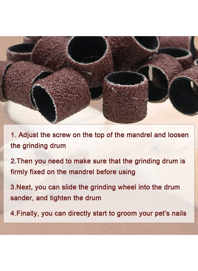 DonLeeving 26 Pack Nail Grinder for Dogs Replacement Kit Sanding Drum Set Grit Sand Bands Shank Rotary Tool Kit Pet Nail Smoother Dog Claw Care (80#/120#) - Image 5