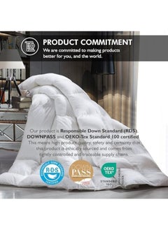 Egyptian Bedding 1200 Thread Count Full/Queen Size Siberian Goose Down Comforter 100% Egyptian Cotton 1200 TC - Baffle Box Design - 750FP - 50Oz - Solid White  - Image 2