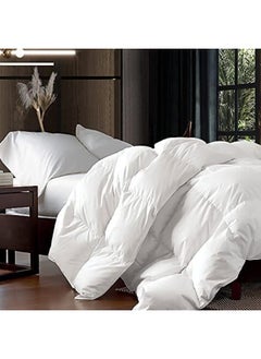 Egyptian Bedding 1200 Thread Count Full/Queen Size Siberian Goose Down Comforter 100% Egyptian Cotton 1200 TC - Baffle Box Design - 750FP - 50Oz - Solid White  - Image 1
