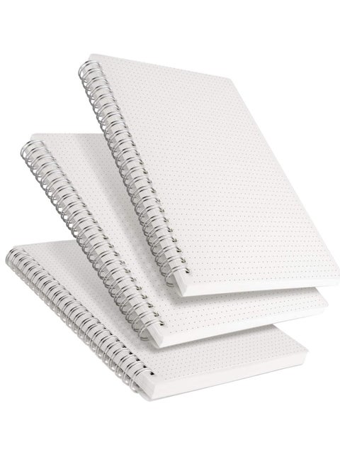 3-Pack A5 Dotted Grid Spiral Notebook Journal for Journaling, Sketching with 160 Pages per Pack