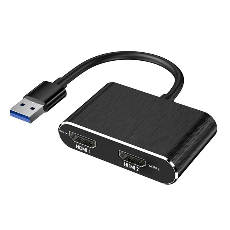 Tobo USB 3.0 to Dual HDMI Adapter - 4K@30Hz and 1080P@60Hz Hdmi Splitter for Dual Monitors, Compatible with Windows/MacOS/Android/Win XP only-TD-962SC - Image 1