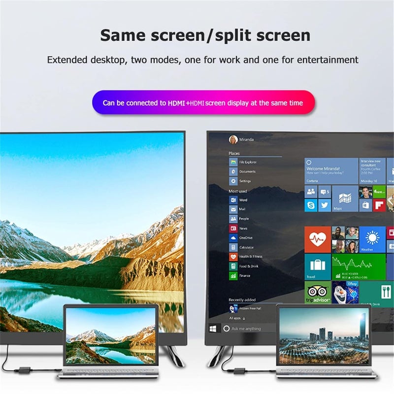 Tobo USB 3.0 to Dual HDMI Adapter - 4K@30Hz and 1080P@60Hz Hdmi Splitter for Dual Monitors, Compatible with Windows/MacOS/Android/Win XP only-TD-962SC - Image 5