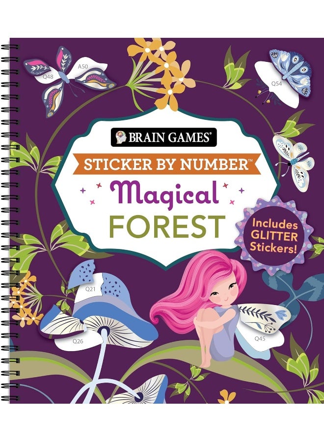 Brain Games - Sticker by Number: Magical Forest: Includes Glitter Stickers!  - Image 1