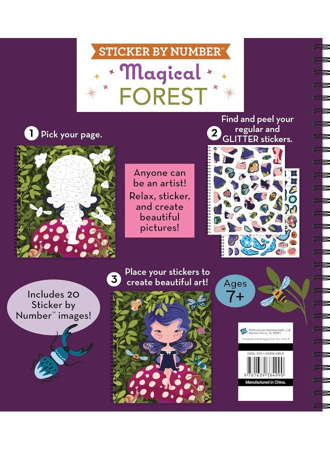 Brain Games - Sticker by Number: Magical Forest: Includes Glitter Stickers!  - Image 4