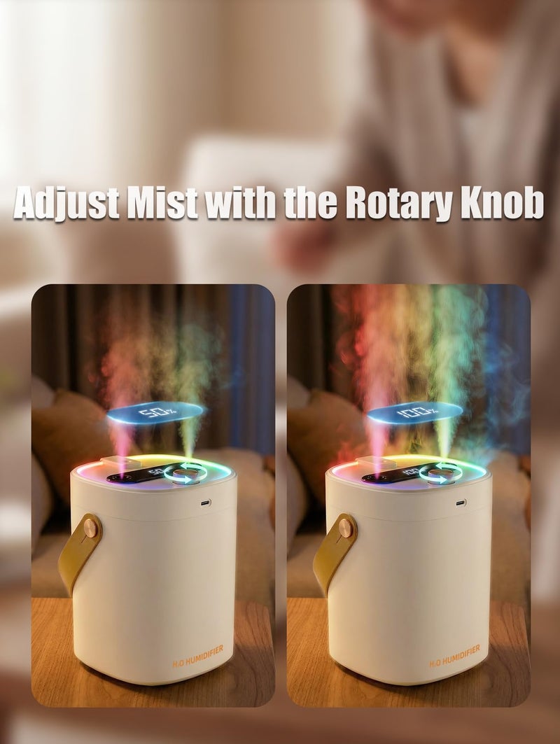 gofuch Humidifier for Bedroom, 2L Cool Mist Humidifier with Essential Oils Diffuser and Nightlight, Top Fill Humidifiers for Home, Auto Shut-Off, Carry Handle, Quiet Easy to Fill & Clean for Home - Image 3