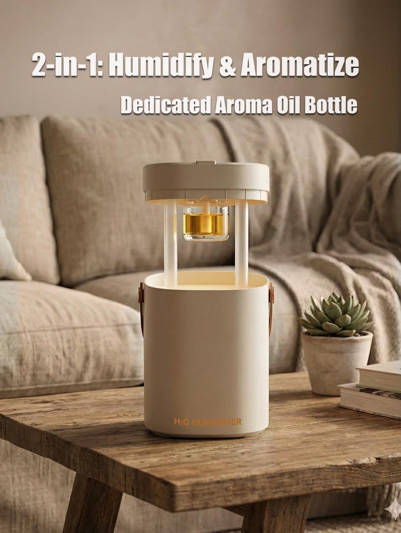 gofuch Humidifier for Bedroom, 2L Cool Mist Humidifier with Essential Oils Diffuser and Nightlight, Top Fill Humidifiers for Home, Auto Shut-Off, Carry Handle, Quiet Easy to Fill & Clean for Home - Image 5