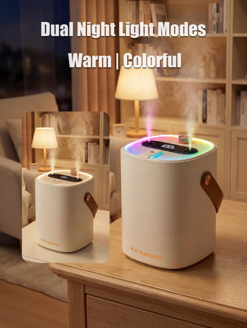 gofuch Humidifier for Bedroom, 2L Cool Mist Humidifier with Essential Oils Diffuser and Nightlight, Top Fill Humidifiers for Home, Auto Shut-Off, Carry Handle, Quiet Easy to Fill & Clean for Home - Image 4
