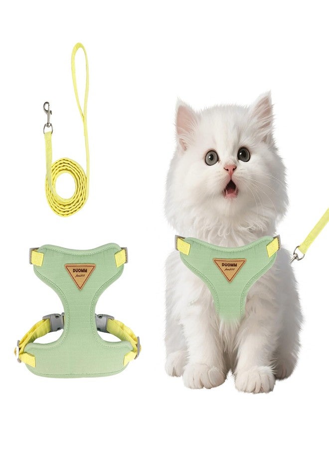 wanheart Cat Harness and Leash Set Escape-Proof Adjustable cat Leash and Harness Combo Suitable for All cat Breeds (Green, S) - Image 1