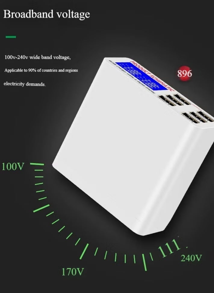 USB Charging Station for Multiple Devices, 40w 6-Ports USB Charger Station, 5USB+1QC3.0 Ports Fast Charging Station Block, Compatible with Phone Watch Pad Speakers Headphones for Home Office Travel - Image 4