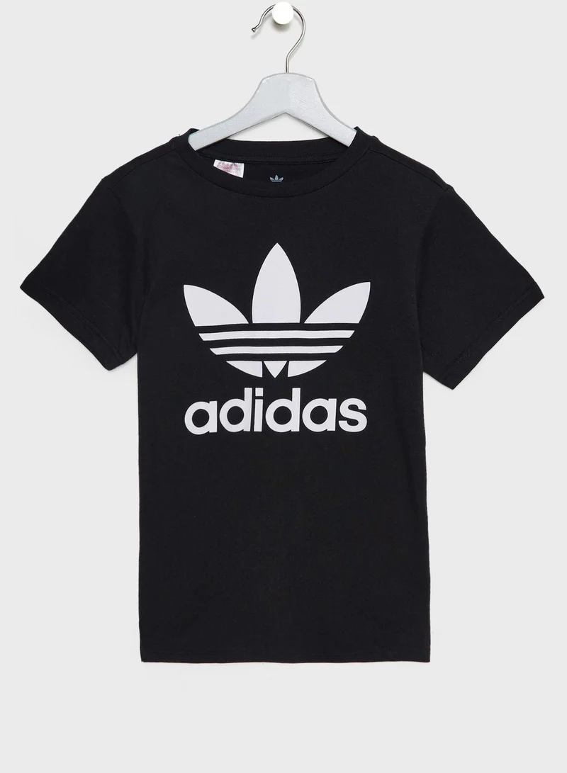adidas تيشيرت تريفويل أسود أوريجينالز للأطفال