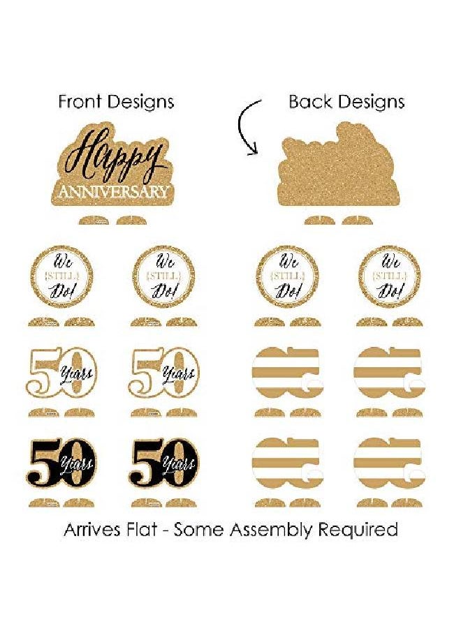Big Dot of Happiness We Still Do 50Th Wedding Anniversary Anniversary Party Centerpiece Table Decorations Tabletop Standups 7 Pieces  - Image 5