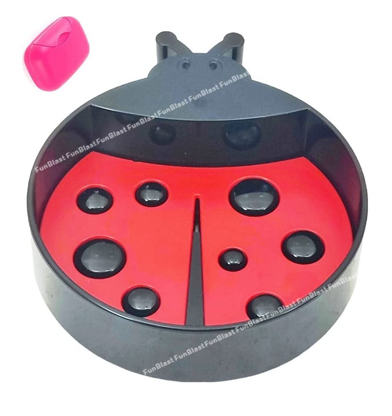 FunBlast Lady Bug Shaped Soap Box Holder - Soap Case for Kids Bathroom and Basin, Soap Dish Holder, Double Layer Drain Compartment Soap Tray for Kids Bathroom - Image 1