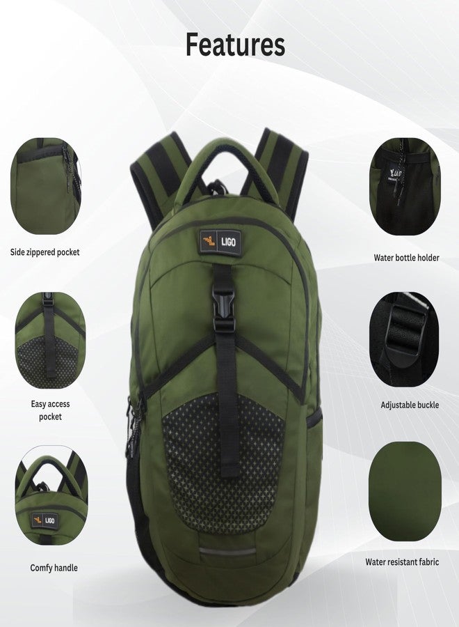 Ligo Adventure 17 Inch Laptop Bag | Motorcycle Backpack Bag for Men | Riding Backpack for Men and Women (Olive) - Image 5