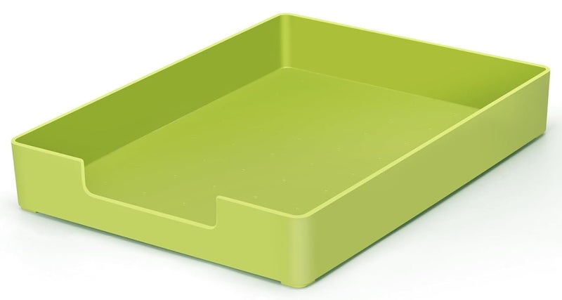 RHONZHAO Letter-Size Tray, Desk Drawer Organizer, A4 Plastic Paper Tray for Office, School, Home Storage, and Storage Containers for Gift Wrap, and Crafts (Green) - Image 1