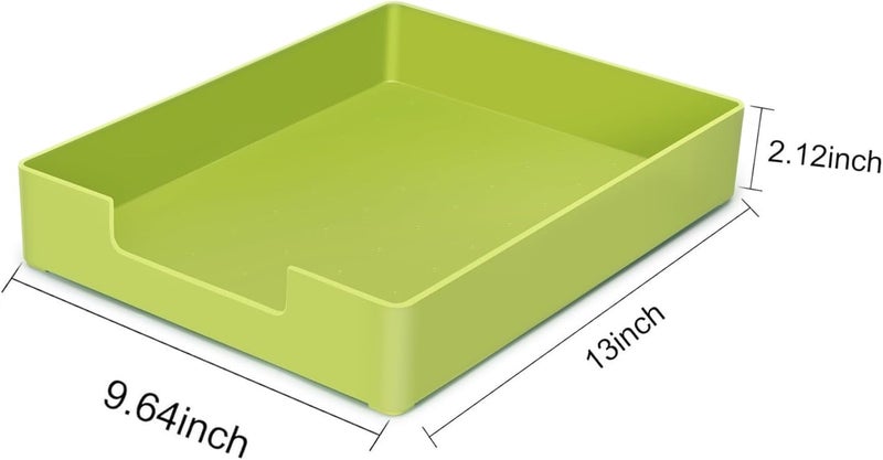 RHONZHAO Letter-Size Tray, Desk Drawer Organizer, A4 Plastic Paper Tray for Office, School, Home Storage, and Storage Containers for Gift Wrap, and Crafts (Green) - Image 3