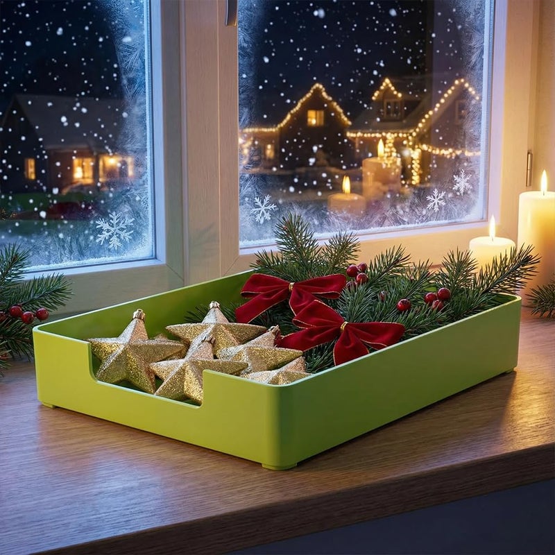 RHONZHAO Letter-Size Tray, Desk Drawer Organizer, A4 Plastic Paper Tray for Office, School, Home Storage, and Storage Containers for Gift Wrap, and Crafts (Green) - Image 4
