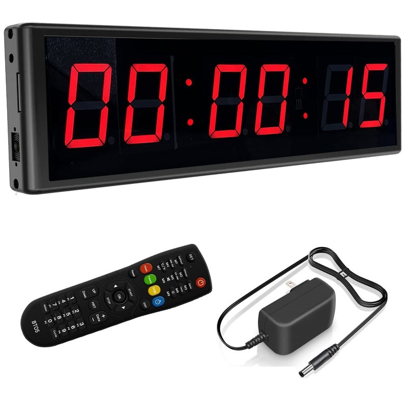 BTBSIGN LED Digital Countdown Wall Clock Fitness Timer Stopwatch for Gym 23inch Digital High 