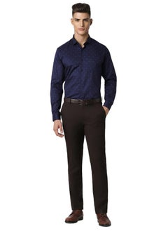 Peter England Peter England Men's Slim Fit Shirt (PESFWSLP759541_Navy  - Image 5