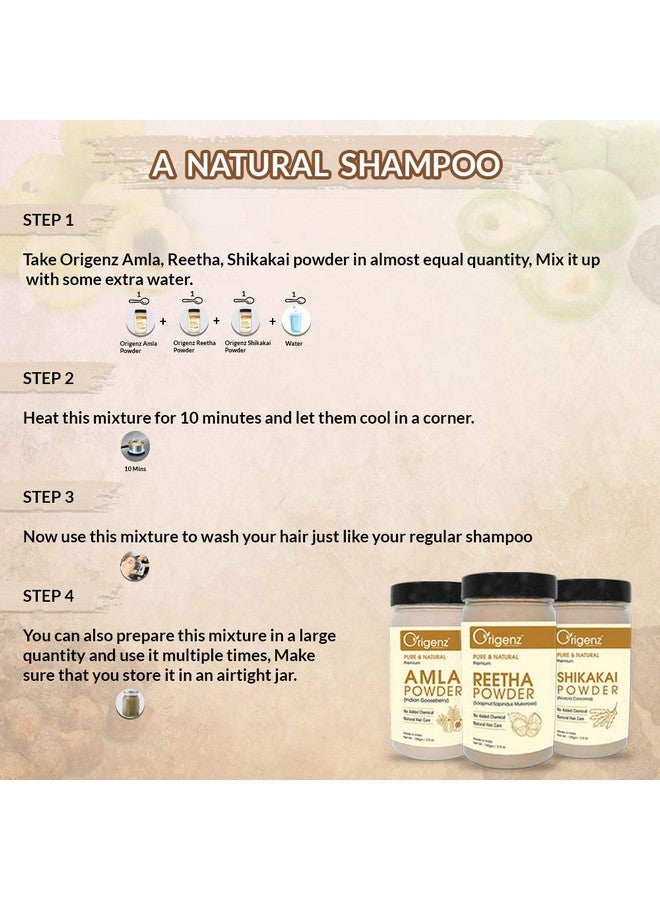أوريجينز مسحوق أوريجينز أملا ريثا شيكاكاي، عبوة كومبو ٣٠٠ غرام، للعناية بالشعر، غسول، فروة رأس صحية، تغذية، قناع، يساعد على التحكم في قشرة الرأس وتساقط الشعر | منظف طبيعي | ١٠٠ غرام × ٣ - Image 5
