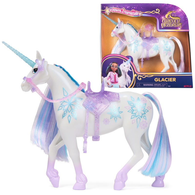 Unicorn Academy, Power of Friendship Glacier, Easter Gifts Idea, Dolls & Unicorn Toys for Girls, Includes Translucent Saddle & Bridle, 11â€ - Image 1