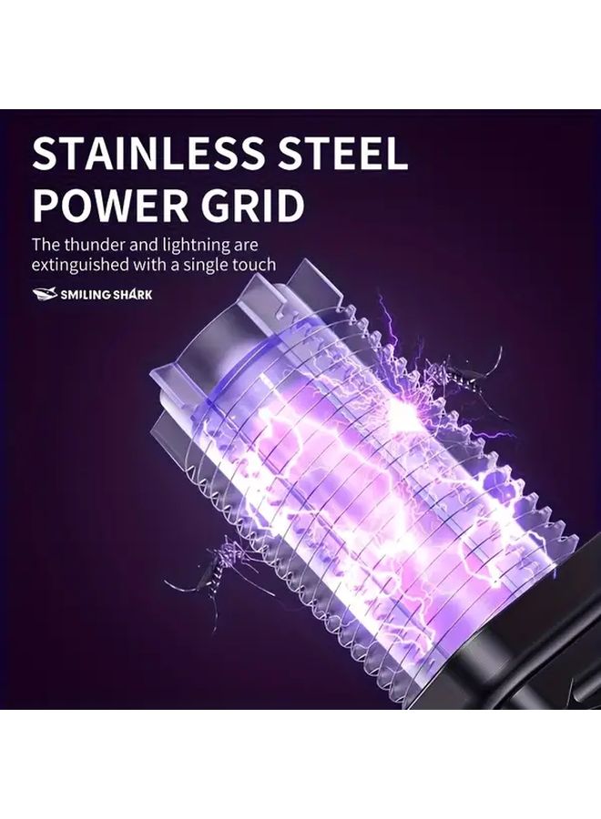 Black Smiling Shark LED Hand Lantern Fly Zapper Rechargeable Camping Light USB C - Image 4