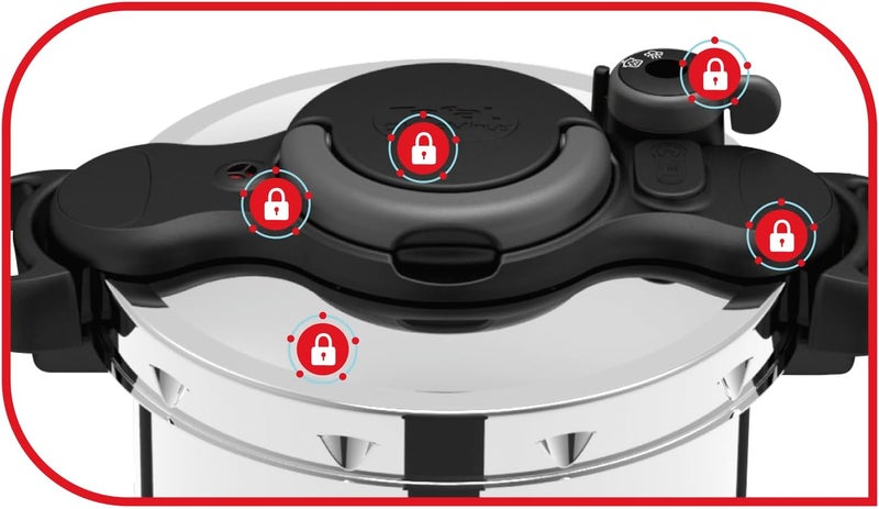 T-fal TEFAL Pressure Cooker | ClipsoMinut’® Easy 9 L | Stainless Steel Pressure Cooker | All Stovetops | Fast | Healthy Cooking | Safe | 2 Years Warranty | P4624966 - Image 4
