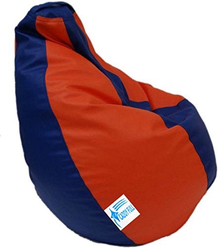 caddyFull Large Bean Bag Without Beans Orange and Navy Blue - Image 1