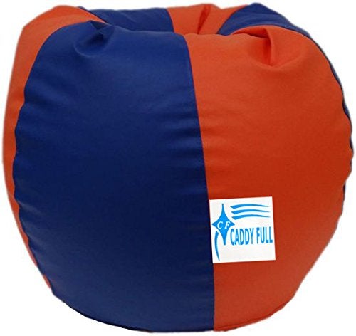 caddyFull Large Bean Bag Without Beans Orange and Navy Blue - Image 2