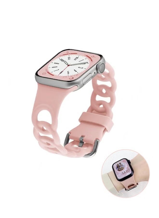 X-level - Ultra-thin Silicone Watch Band for Apple Watch 42/44/45/49mm Breathable Braided Lace Thin Sport Band Strap for Apple Watch Series 9/8/SE 2nd/7/SE/6/5/4/3/2/1 - Image 1