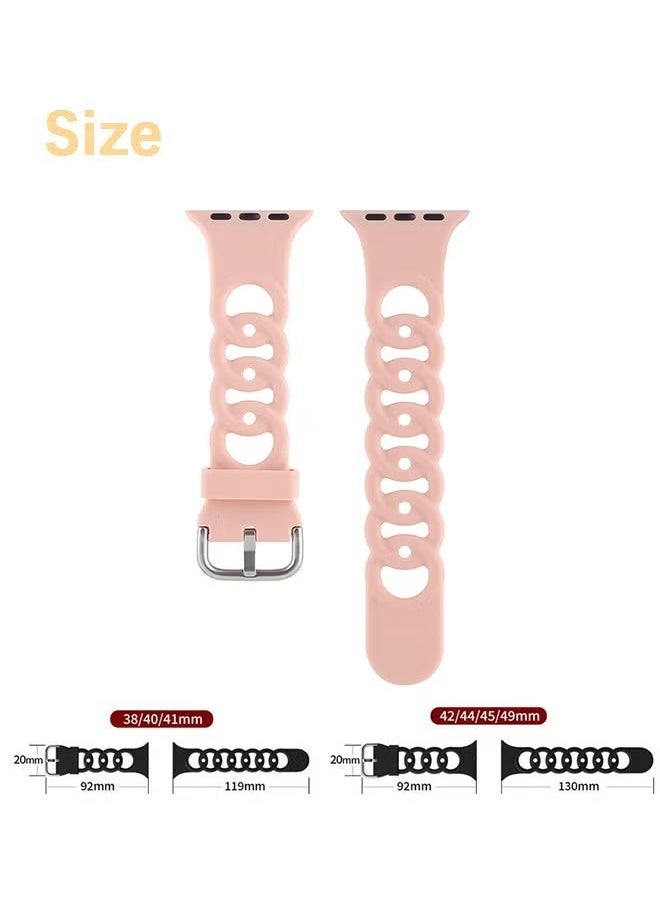 X-level - Ultra-thin Silicone Watch Band for Apple Watch 42/44/45/49mm Breathable Braided Lace Thin Sport Band Strap for Apple Watch Series 9/8/SE 2nd/7/SE/6/5/4/3/2/1 - Image 1