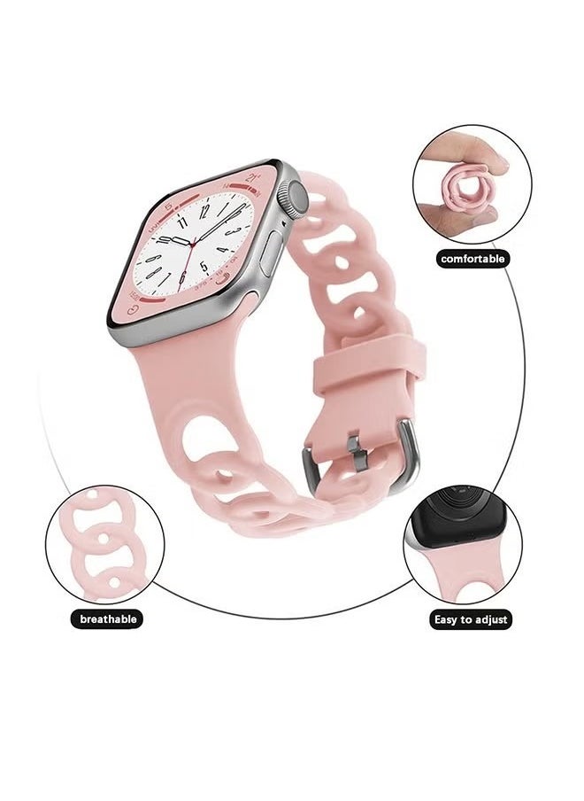 X-level - Ultra-thin Silicone Watch Band for Apple Watch 42/44/45/49mm Breathable Braided Lace Thin Sport Band Strap for Apple Watch Series 9/8/SE 2nd/7/SE/6/5/4/3/2/1 - Image 1