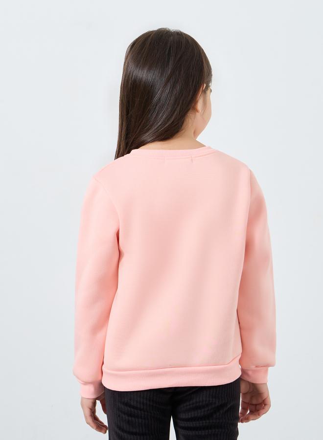 Styli Girls Pink Graphic Print Sweatshirt - Image 5