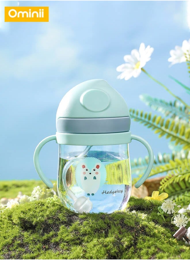 Generic 280ml Baby Straw Cup with Anti-Backflow Straw and Handles, Safe and Odorless, Ideal for Infants and Toddlers During Travel — Blue  - Image 1