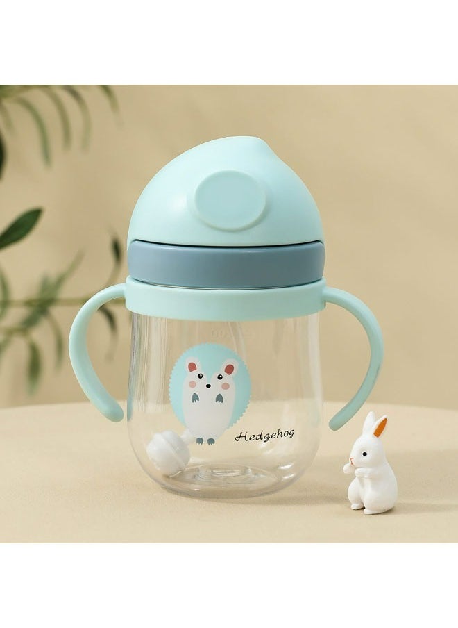 Generic 280ml Baby Straw Cup with Anti-Backflow Straw and Handles, Safe and Odorless, Ideal for Infants and Toddlers During Travel — Blue  - Image 2