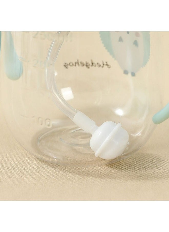 Generic - 280ml Baby Straw Cup with Anti-Backflow Straw and Handles, Safe and Odorless, Ideal for Infants and Toddlers During Travel — Blue - Image 1