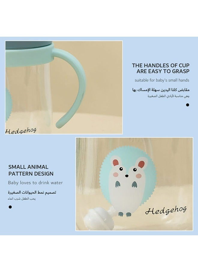 Generic - 280ml Baby Straw Cup with Anti-Backflow Straw and Handles, Safe and Odorless, Ideal for Infants and Toddlers During Travel — Blue - Image 1