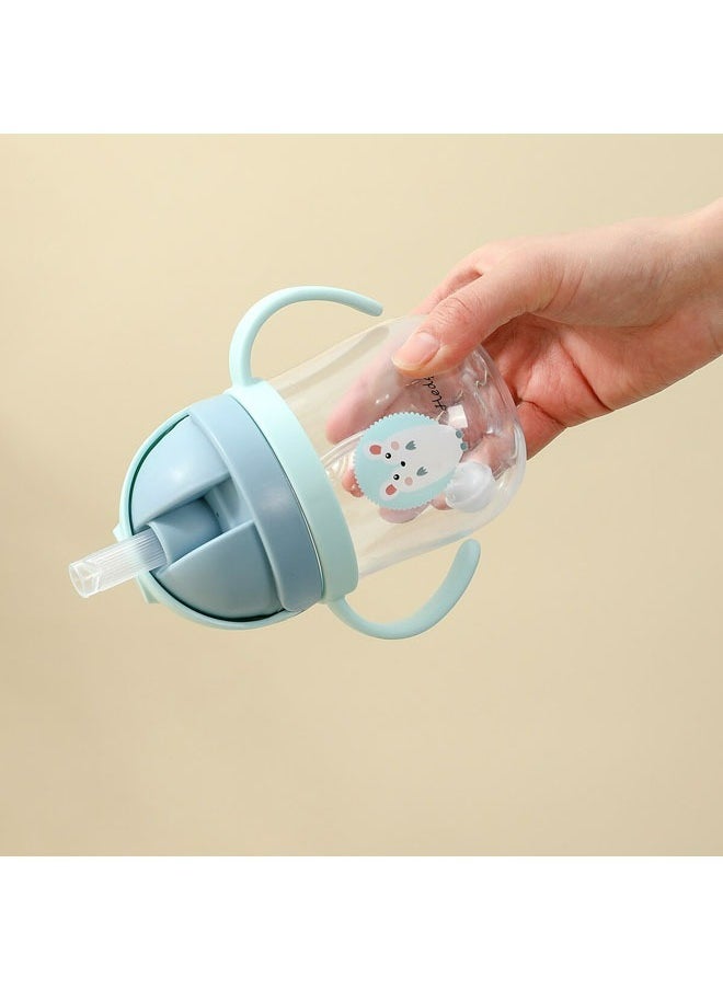 Generic - 280ml Baby Straw Cup with Anti-Backflow Straw and Handles, Safe and Odorless, Ideal for Infants and Toddlers During Travel — Blue - Image 1